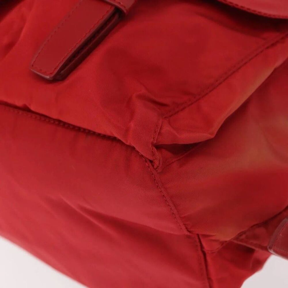 Prada Double Front Pocket Backpack Tessuto Red Nylon Backpack Bag - Picture 10 of 16